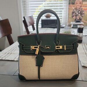Green and Cream Handbag